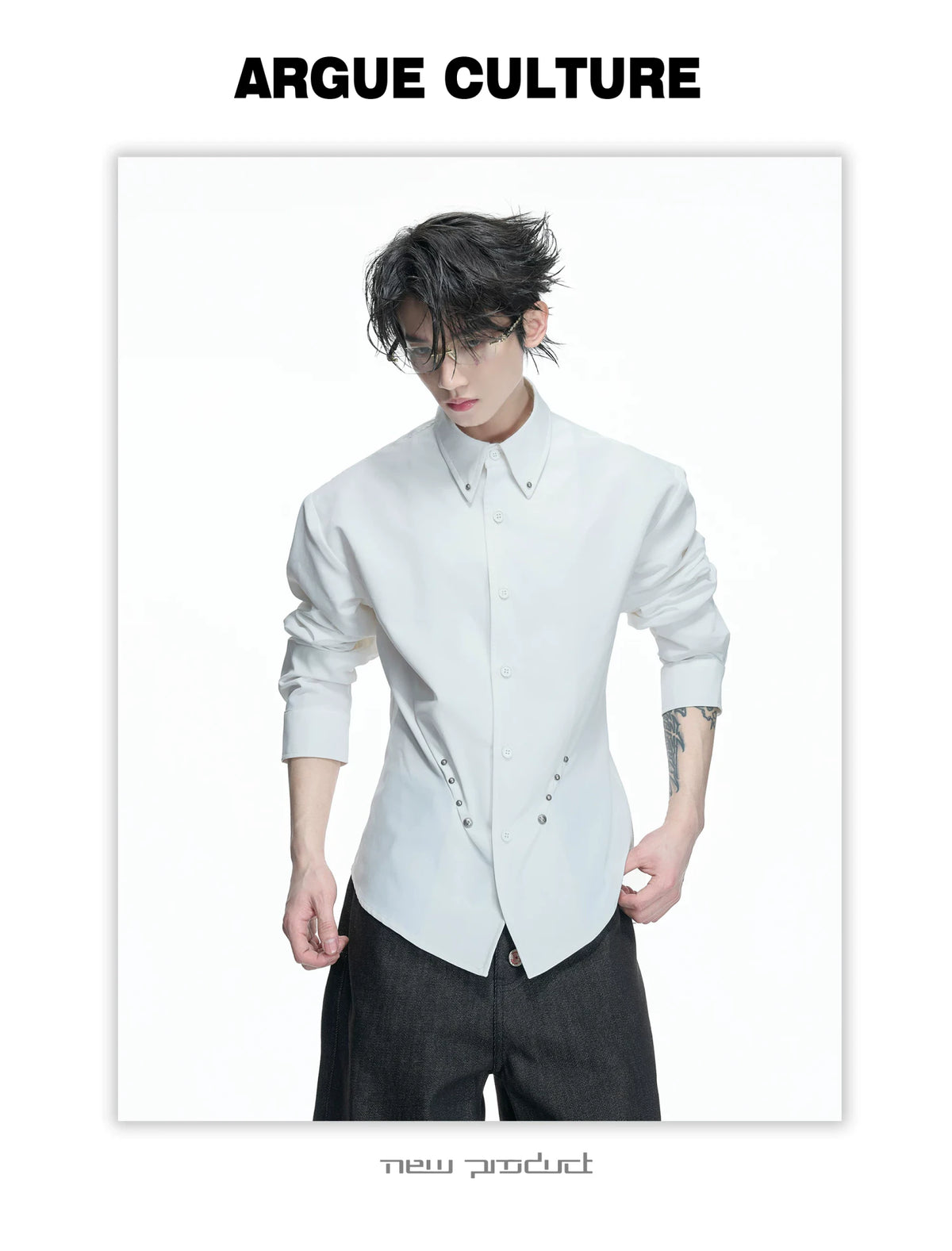 Rivet Waist-Cinched Shirt - product detail