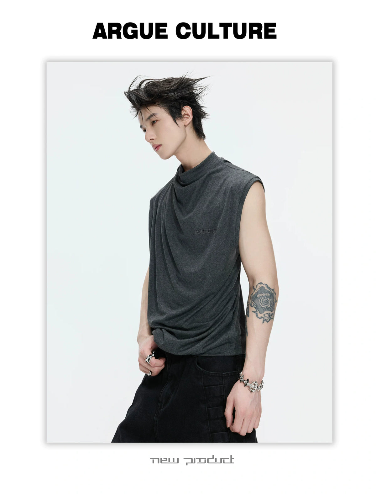 Embroidered Stretch Cotton Tank Top - product detail
