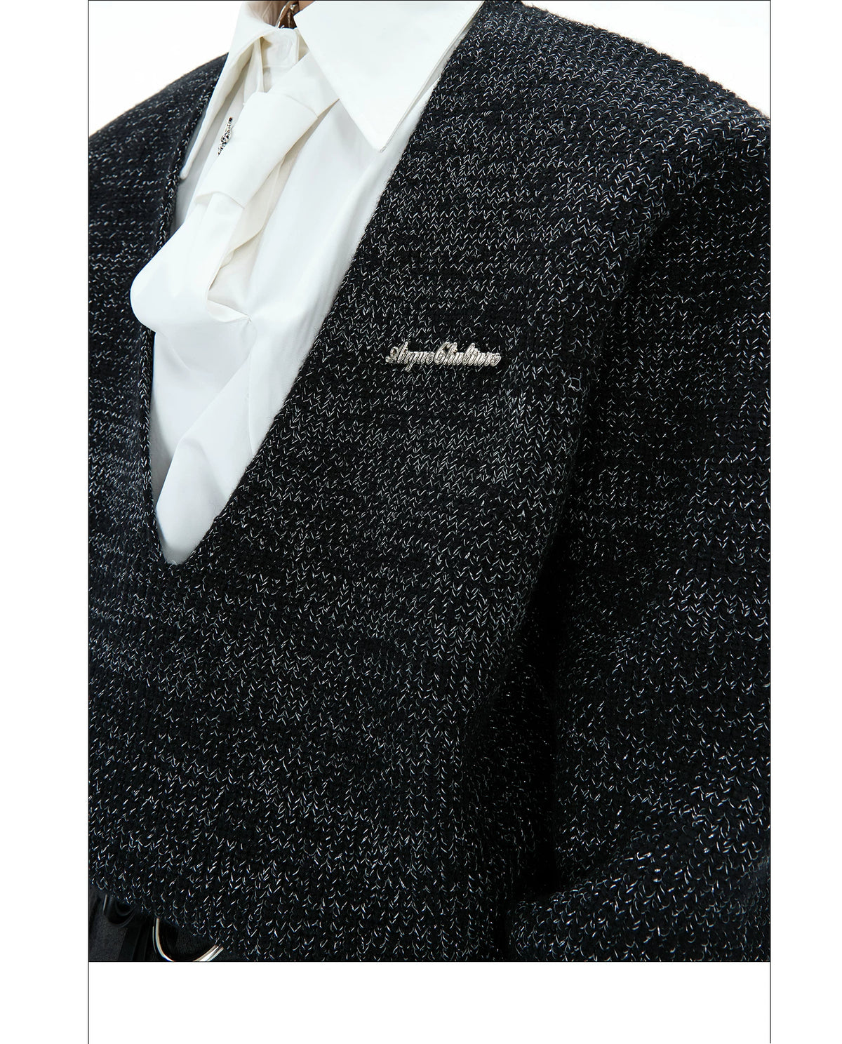 Deconstructed Tie Shirt Sweater - product detail