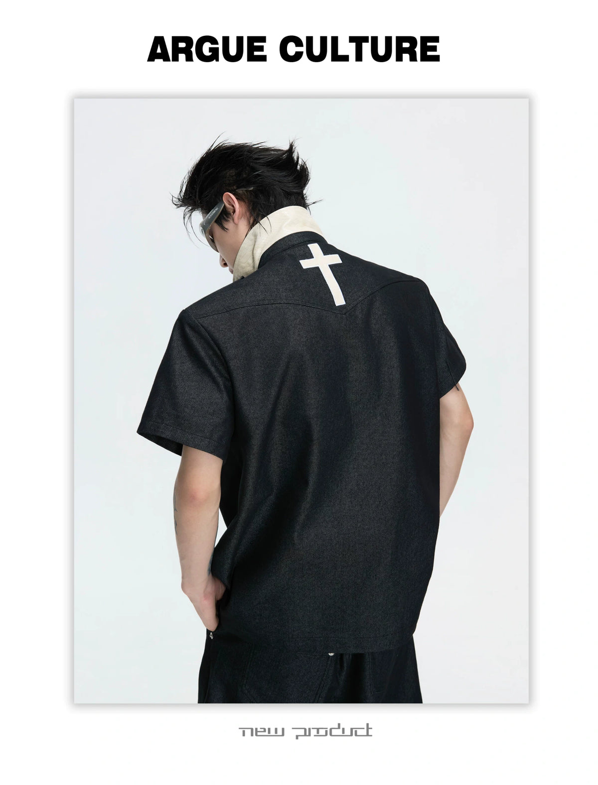 Cross-Detail Double-Breasted Polo Set - product detail