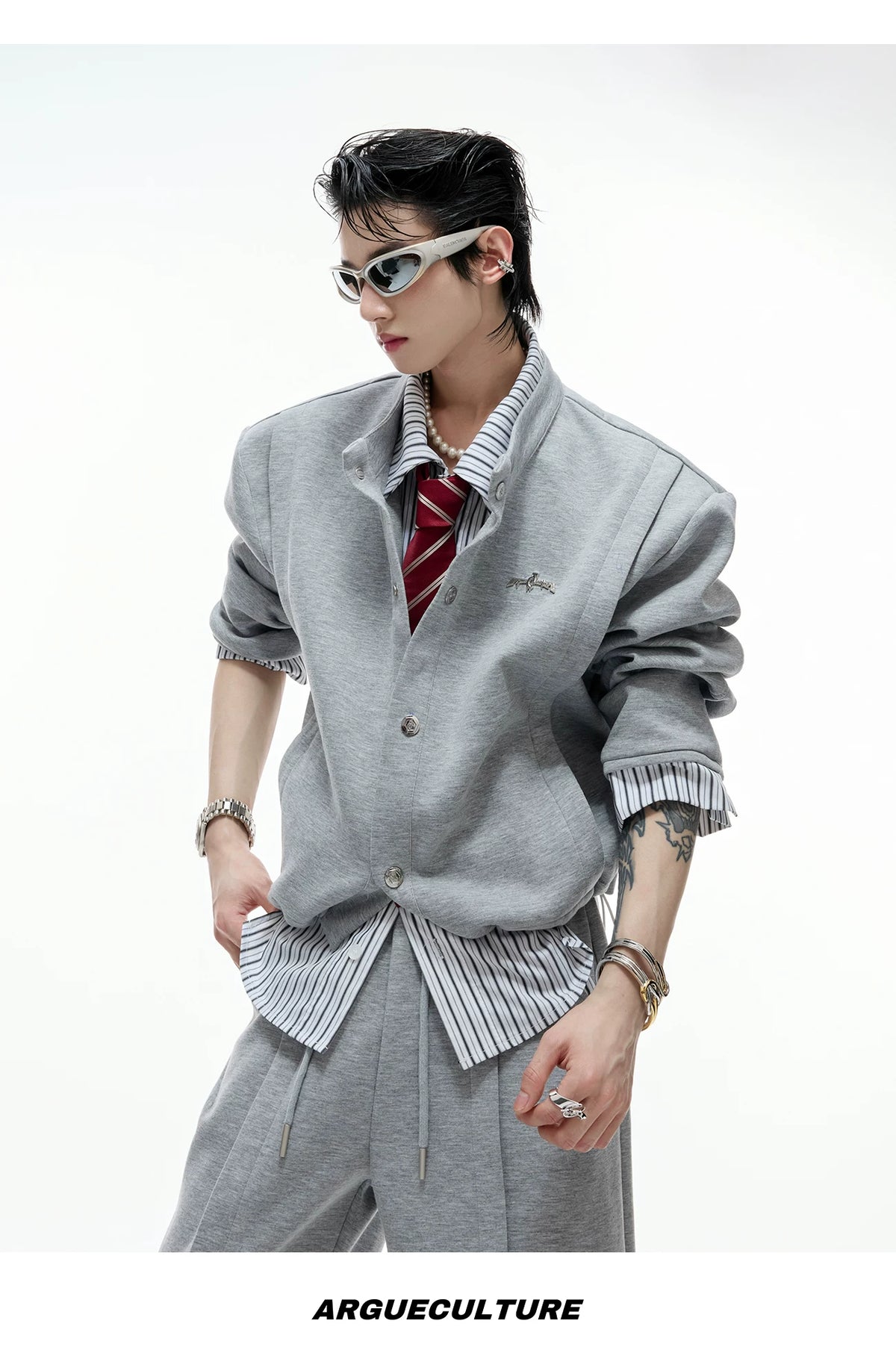 Color-Block Stripe Panel Cardigan - product detail