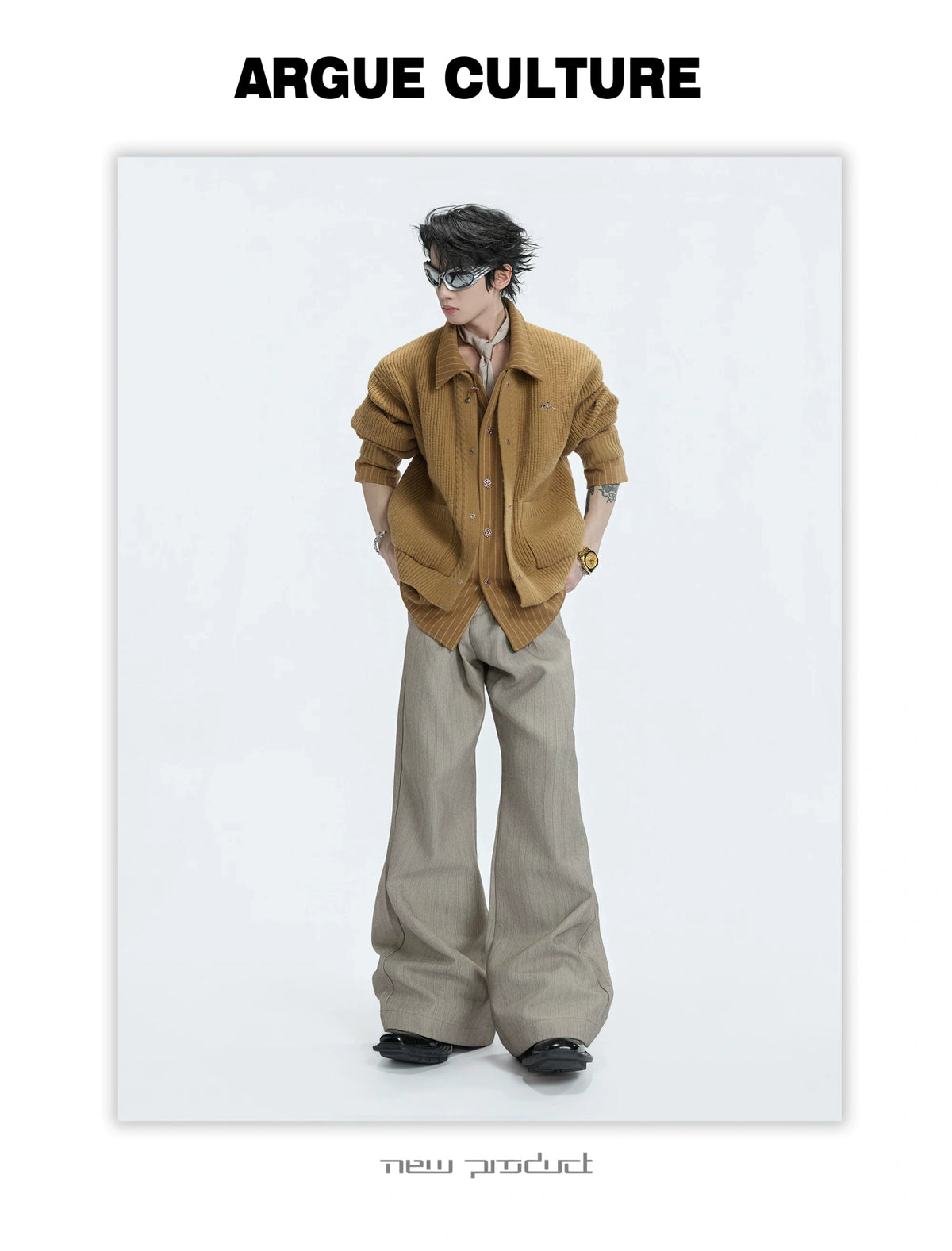 Faux-Layered Wool Cashmere Cardigan - product detail