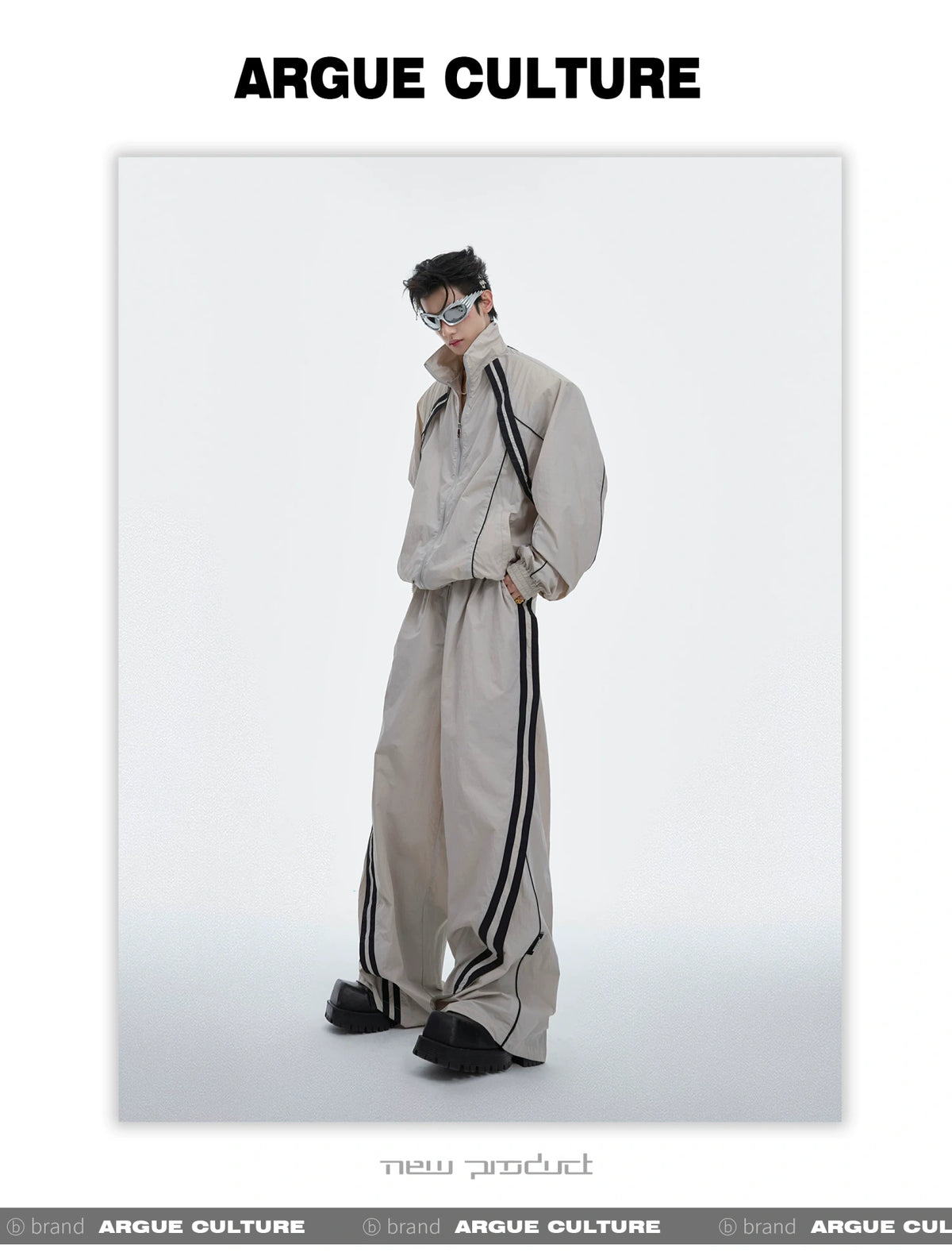 Color-Blocked Nylon Shirt & Pants - product detail