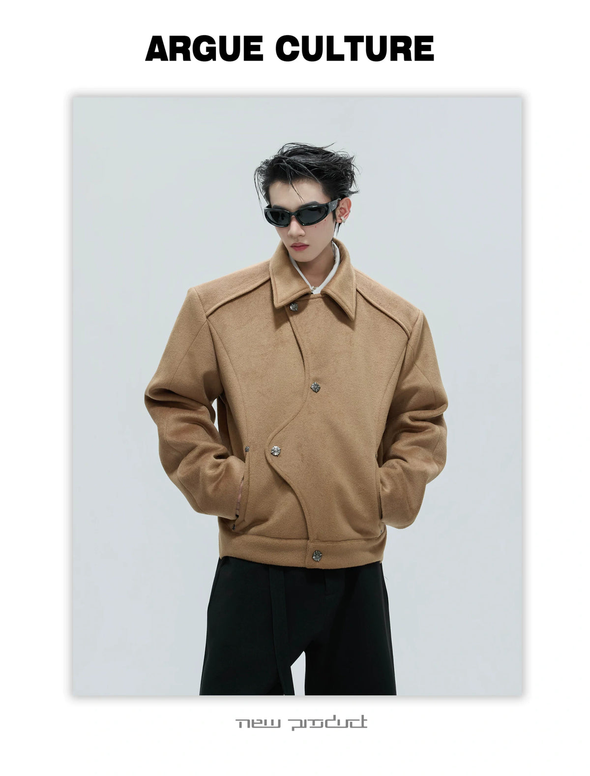 Asymmetric Wool-Alpaca Short Jacket - product detail