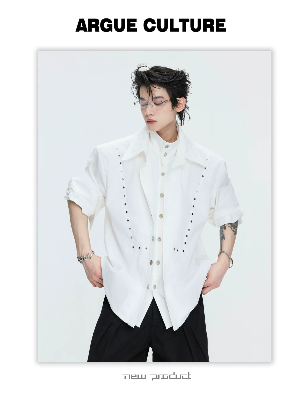 Mock-Layer Lapel Shirt - product detail