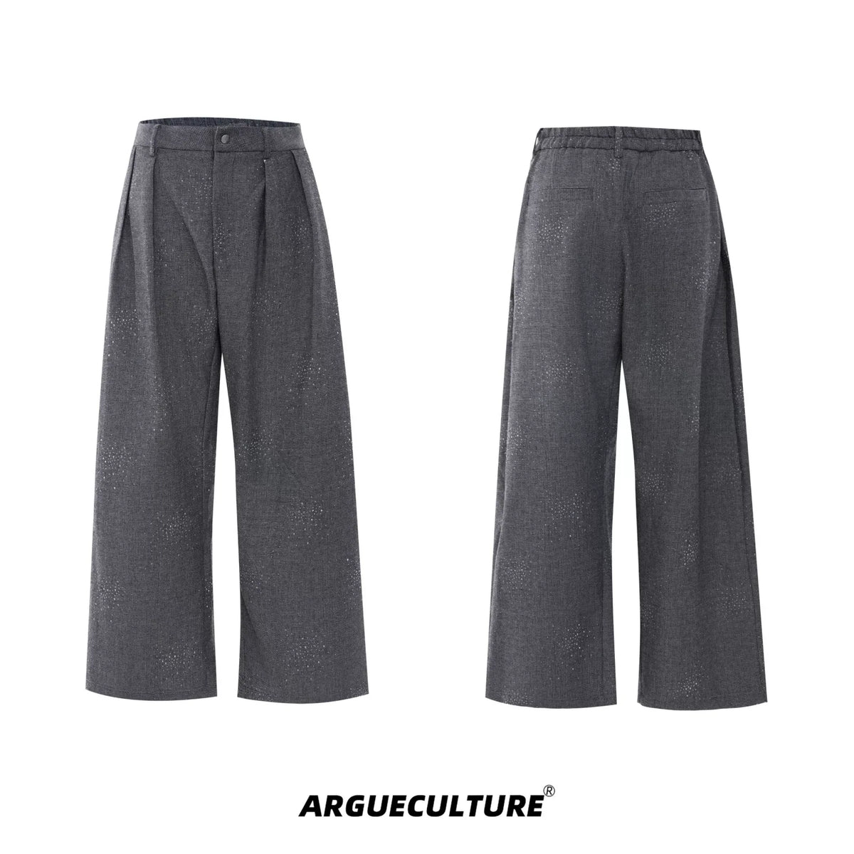 Unisex Contrast Lapel Cotton Jacket and Pants Set - Gray Pants