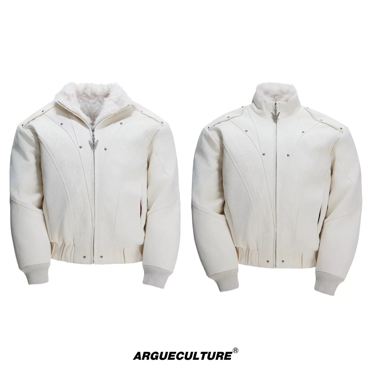 Washed Canvas Cropped Jacket | Fleece-Lined Streetwear - White