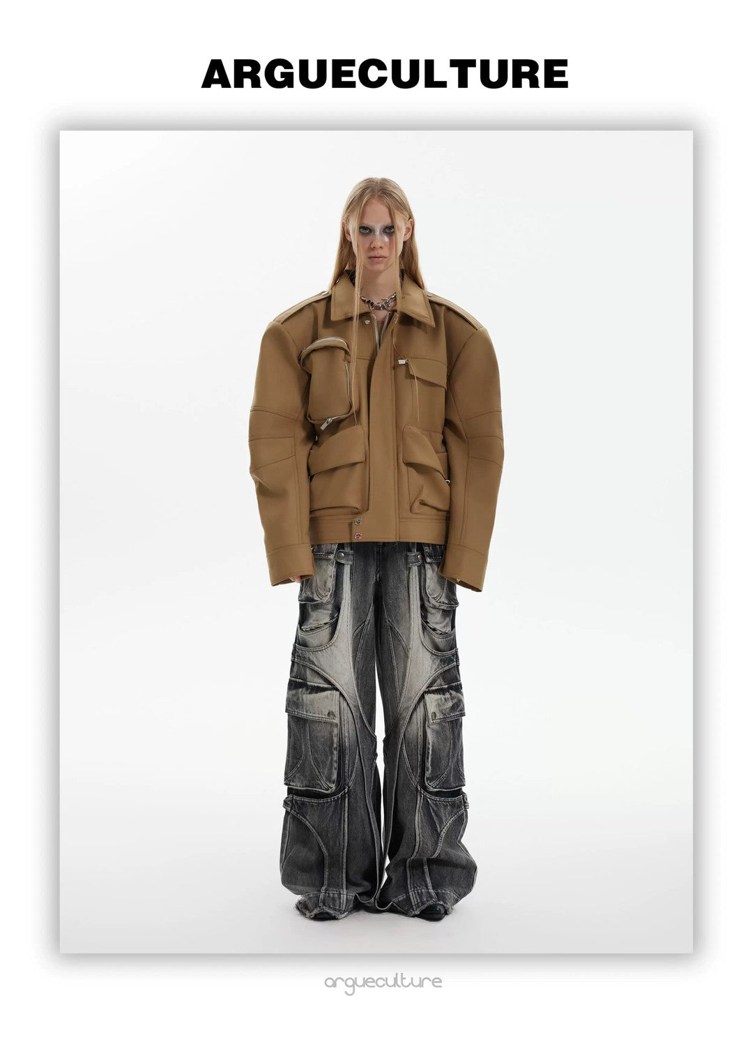 desc::techwear-multi-pocket-cargo-jacket-short-windbreaker-detail-img-3