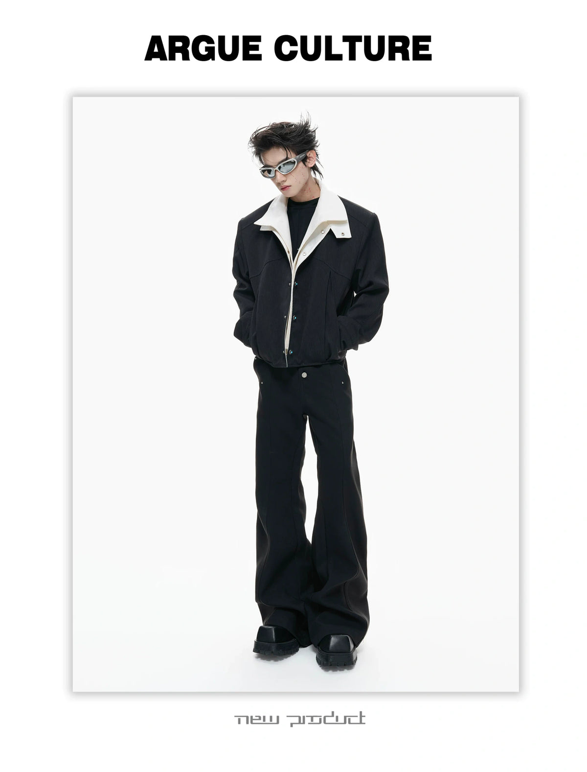 Textured Color-Block Cropped Jacket for Streetwear - detail image 11
