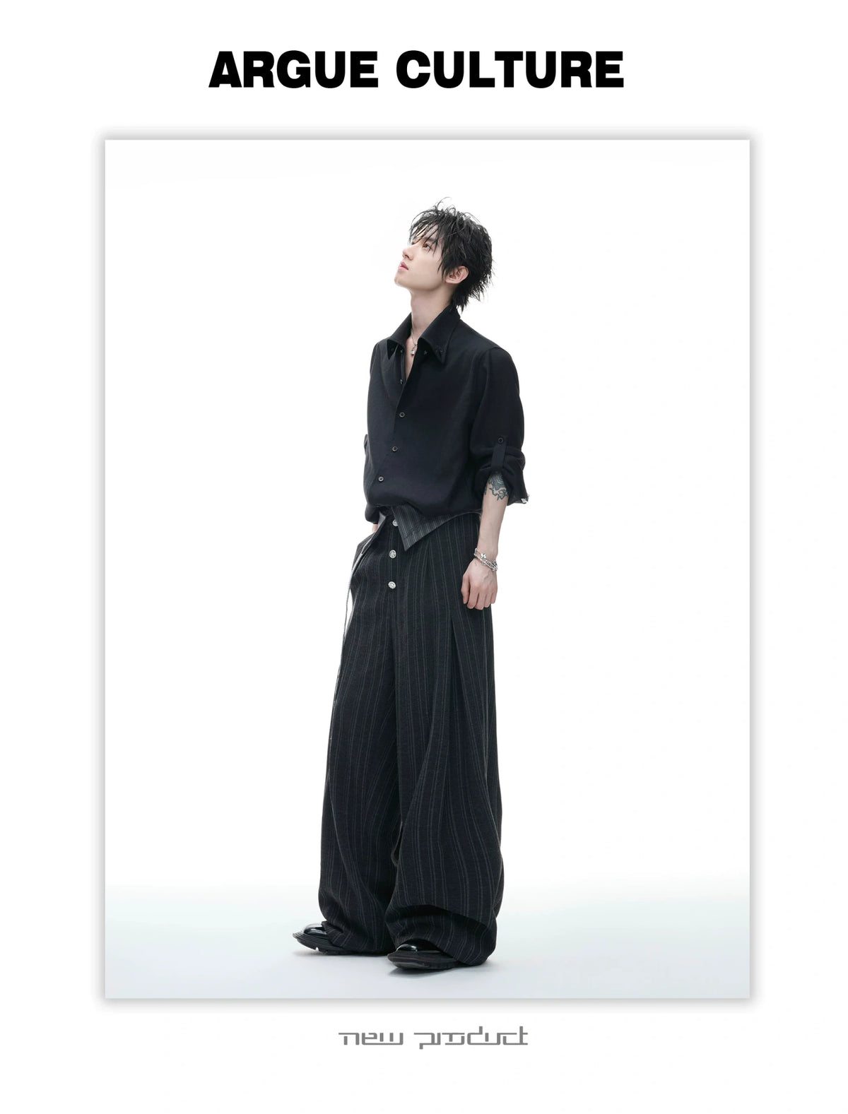 Textured Pleated Long-Sleeve Button-Front Shirt - detail image 19