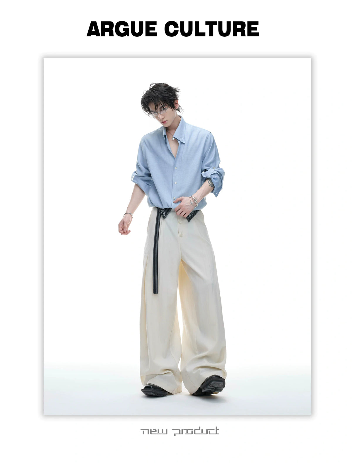 Textured Pleated Long-Sleeve Button-Front Shirt - detail image 16