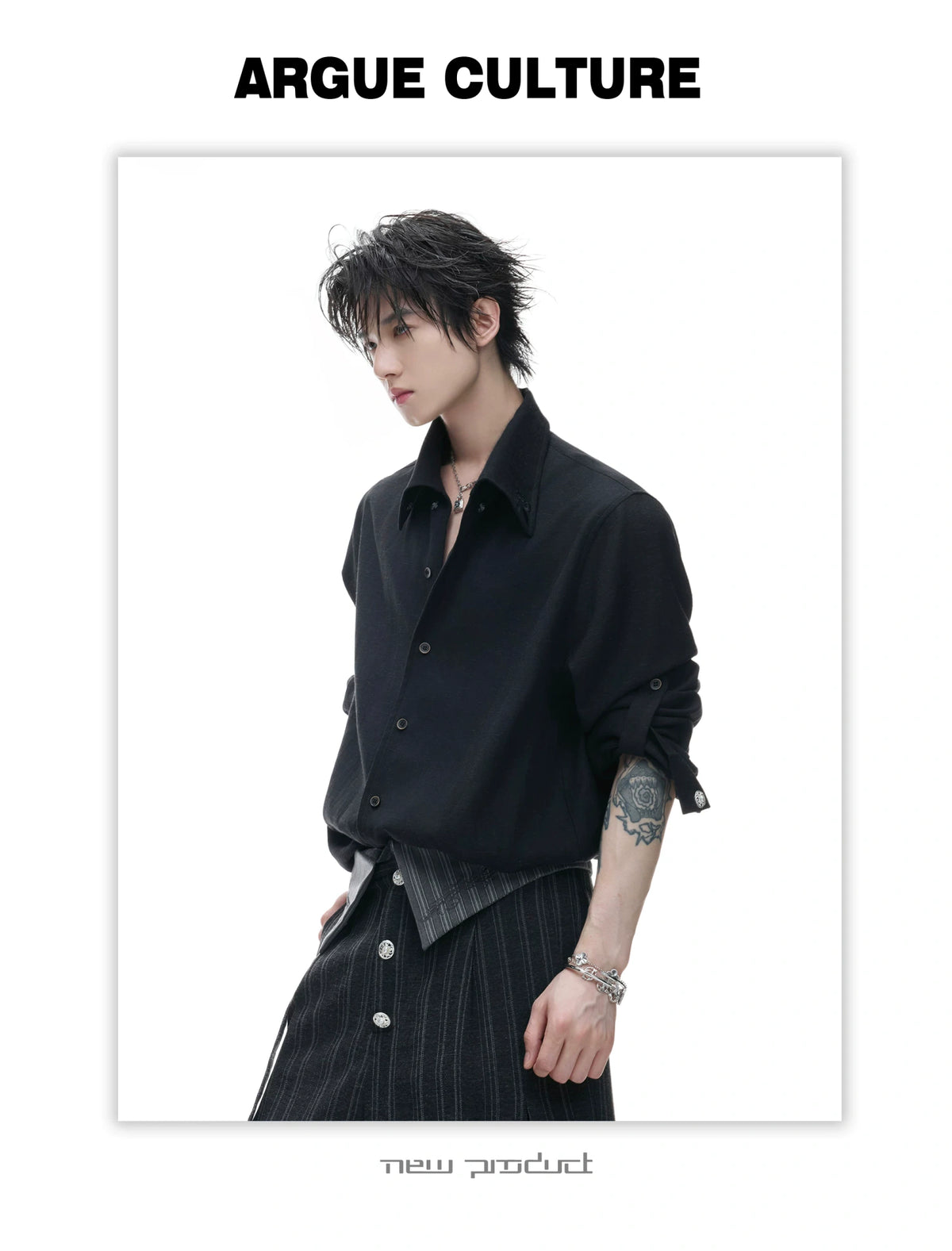 Textured Pleated Long-Sleeve Button-Front Shirt - detail image 18