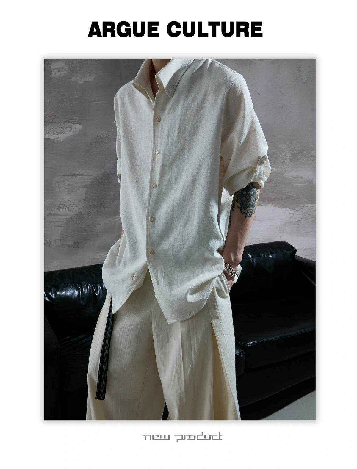 Textured Pleated Long-Sleeve Button-Front Shirt - detail image 15