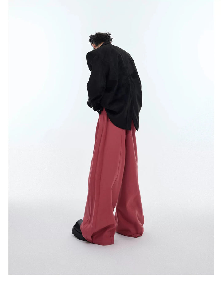 Three - Dimensional Pleated Casual Trousers with Belt Design for Spring - ArguE CulturE