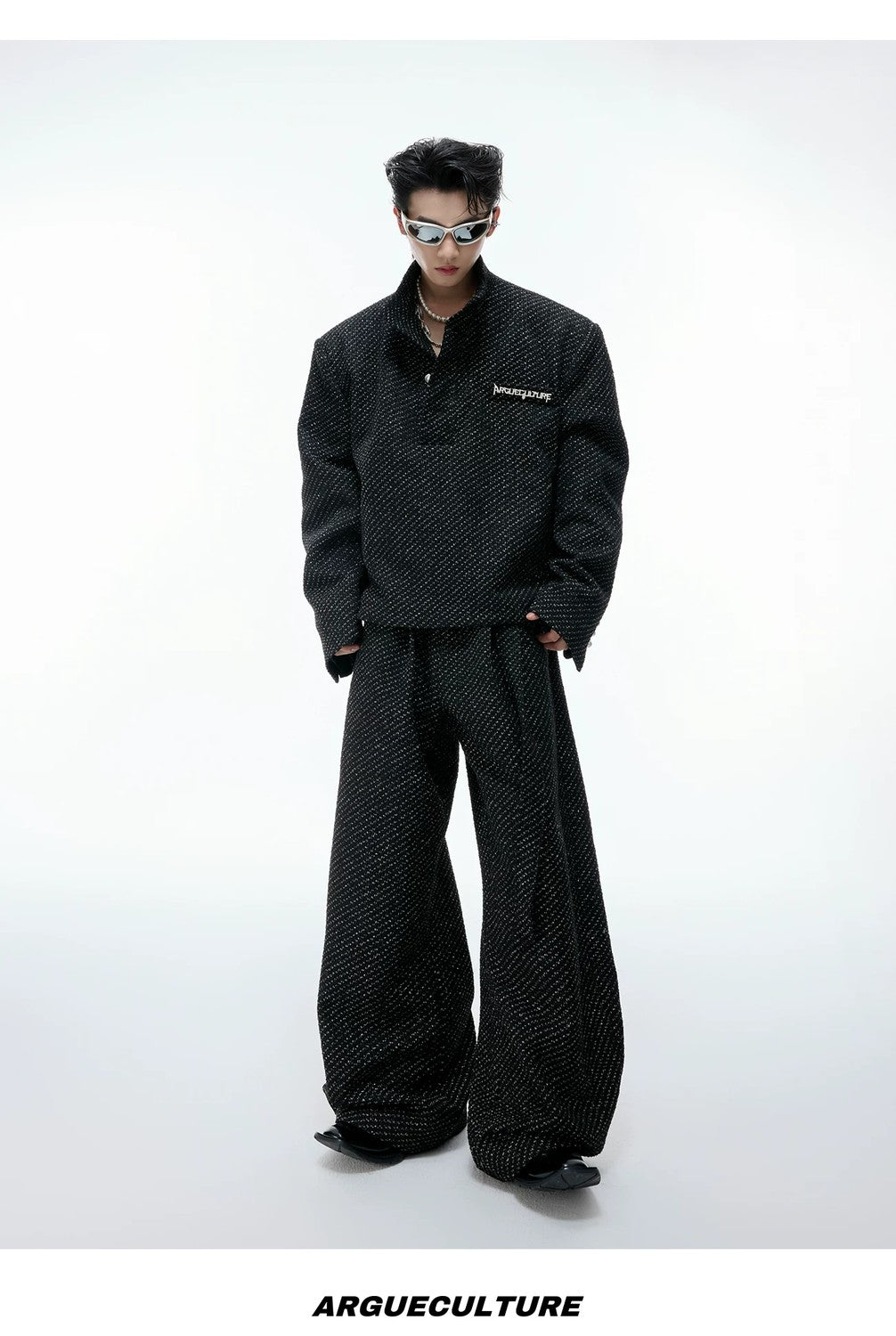 desc::tweed-textured-streetwear-set-pearl-button-jacket-pants-detail-img-13
