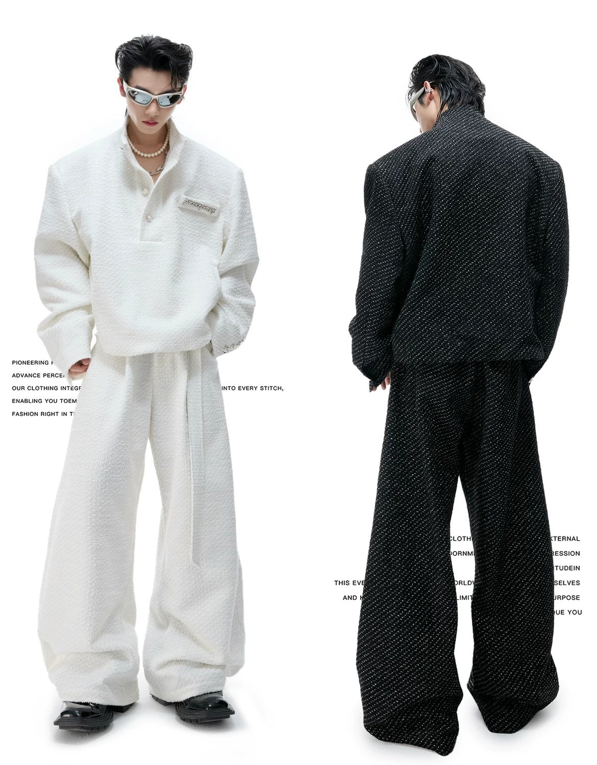 desc::tweed-textured-streetwear-set-pearl-button-jacket-pants-detail-img-3