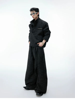 desc::tweed-textured-streetwear-set-pearl-button-jacket-pants-detail-img-4