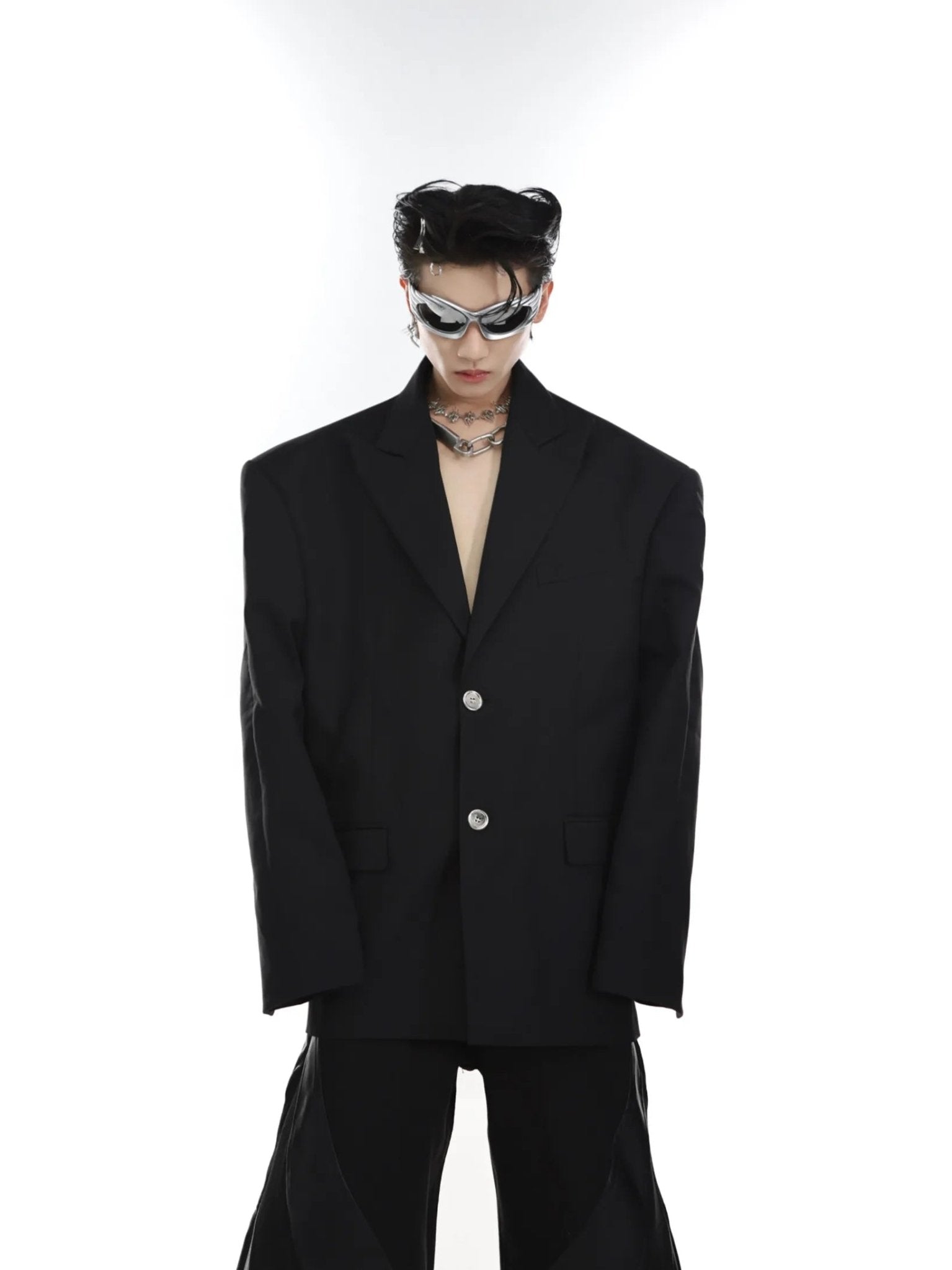 Unique Blazer with Metallic Print | Minimalist High - End Jacket - ArguE CulturE