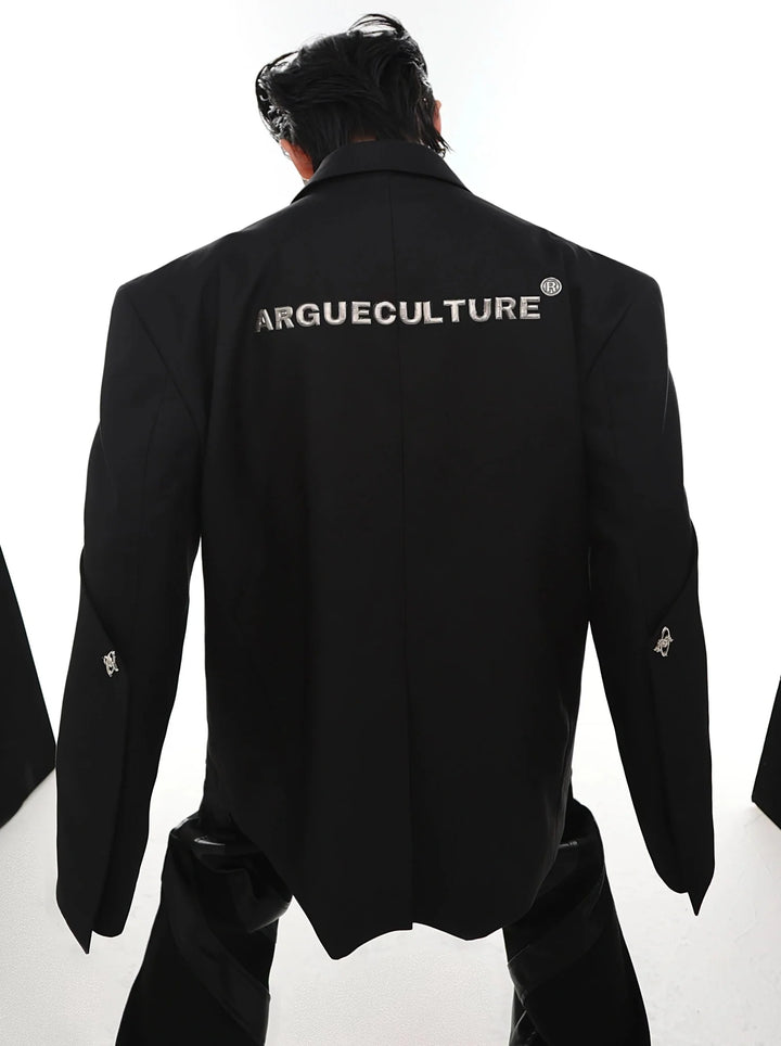 Unique Blazer with Metallic Print | Minimalist High - End Jacket - ArguE CulturE