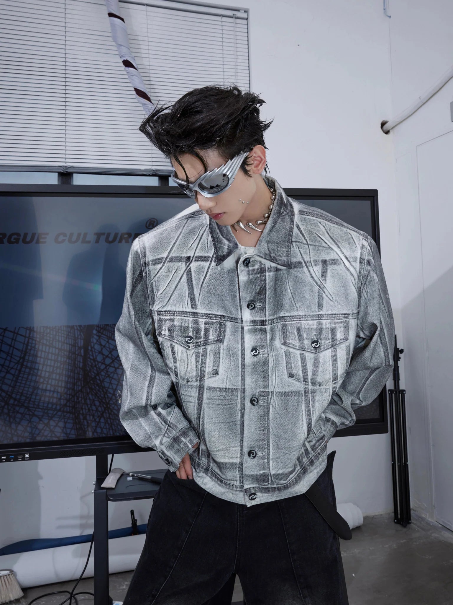 Argue Culture STONE SHORT DENIM JACKET Argue Culture STONE SHORT DENIM JACKET