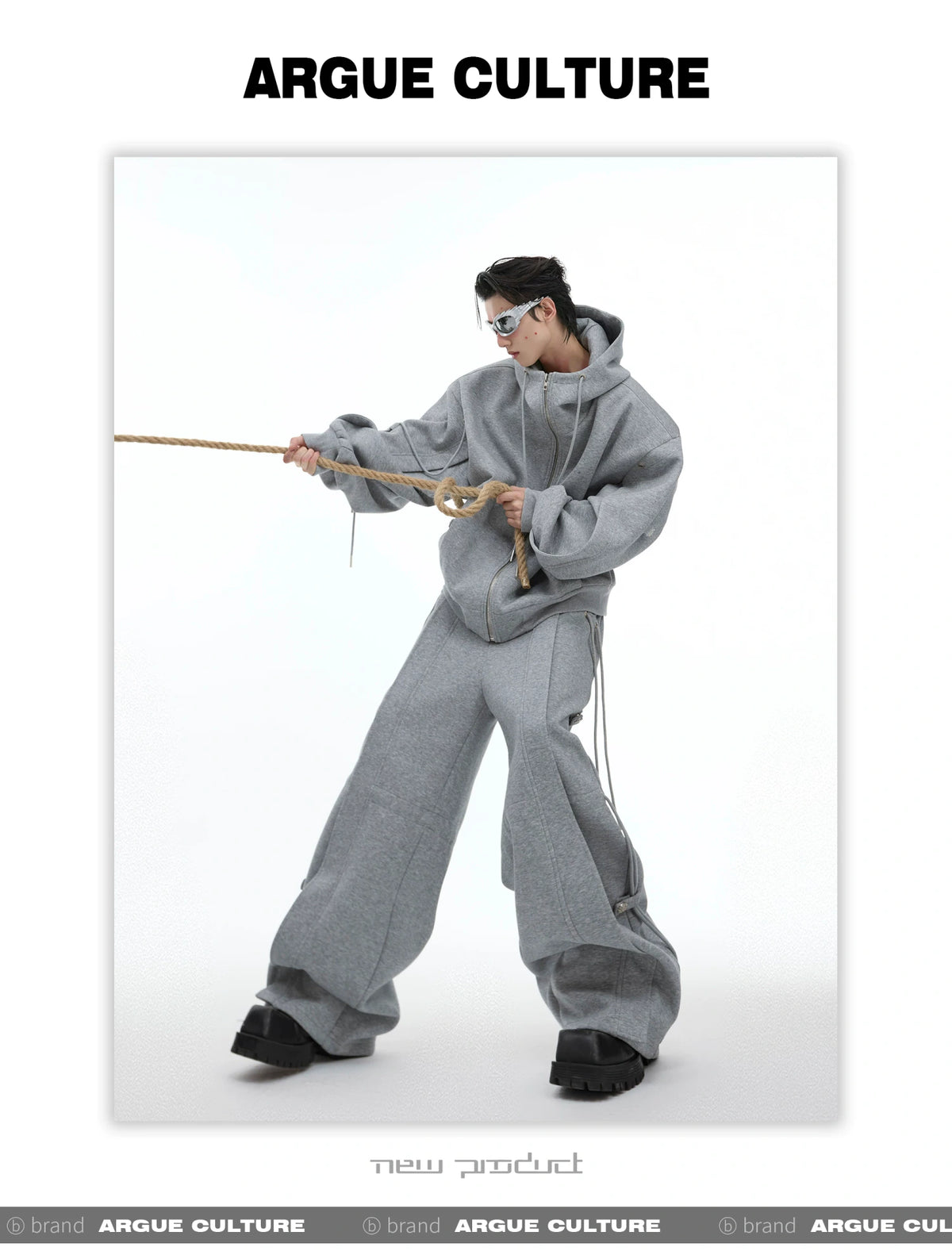 Unisex Deconstructed Drawstring Hoodie & Sweatpants - detail image 8