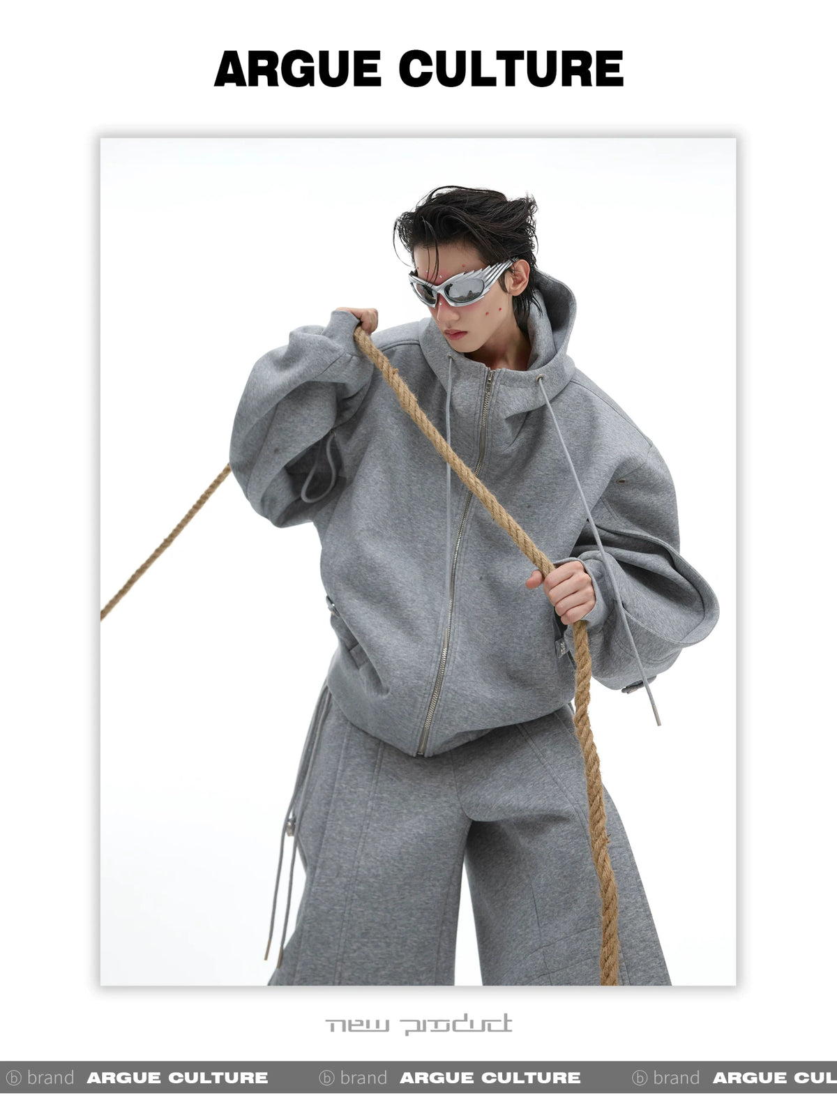 Unisex Deconstructed Drawstring Hoodie & Sweatpants - detail image 6