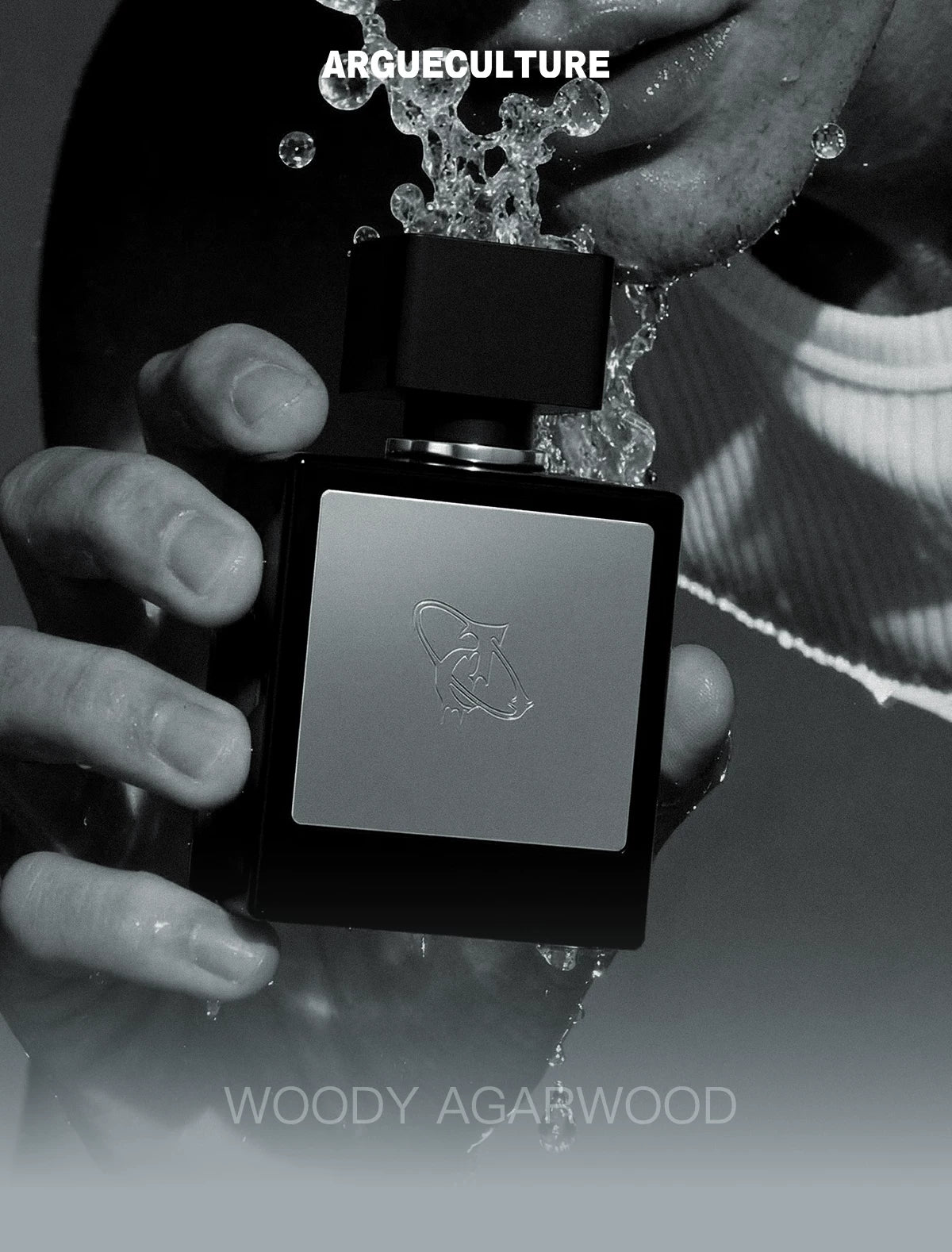 Unisex Woody Agarwood Fragrance, 50 mL Black Silver - detail image 1