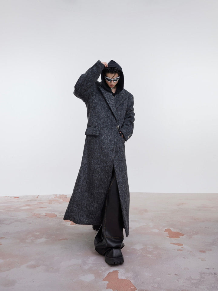 Unisex Woolen Overcoat | Minimalist Longline Trench with Metal Clasp - ArguE CulturE