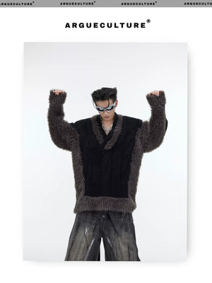 desc::v-neck-color-block-plush-knit-sweater-oversized-streetwear-detail-img-7