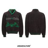v-neck-faux-mink-christmas-sweater-oversized-knit-black