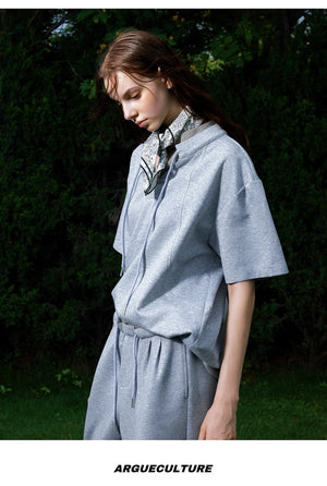 desc::v-neck-houndstooth-streetwear-set-curved-pants-detail-img-9