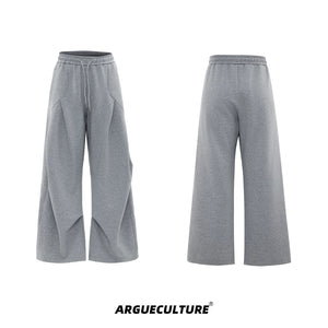 v-neck-padded-shoulder-tee-pleated-pants-streetwear-set-gray-top