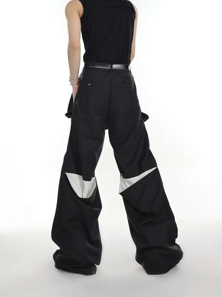 Versatile High - Waisted Flared Trousers with Spliced and Metal Button Detail - ArguE CulturE