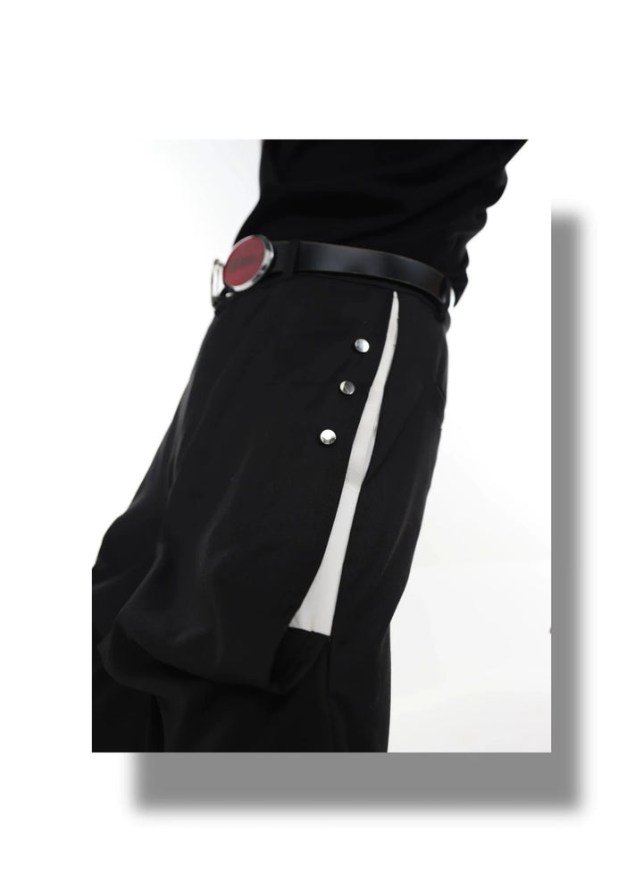 Versatile High - Waisted Flared Trousers with Spliced and Metal Button Detail - ArguE CulturE