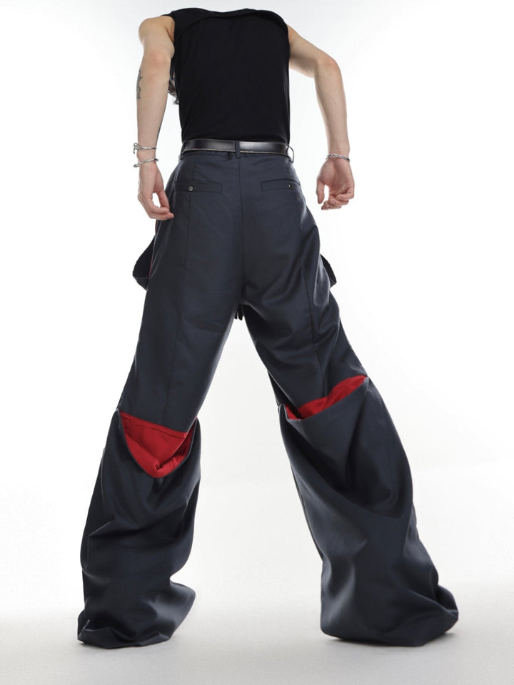 Versatile High - Waisted Flared Trousers with Spliced and Metal Button Detail - ArguE CulturE