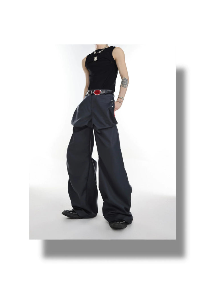 Versatile High - Waisted Flared Trousers with Spliced and Metal Button Detail - ArguE CulturE