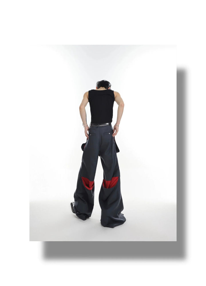 Versatile High - Waisted Flared Trousers with Spliced and Metal Button Detail - ArguE CulturE