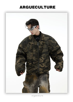 desc::vintage-camo-bomber-jacket-oversized-padded-pilot-coat-detail-img-3