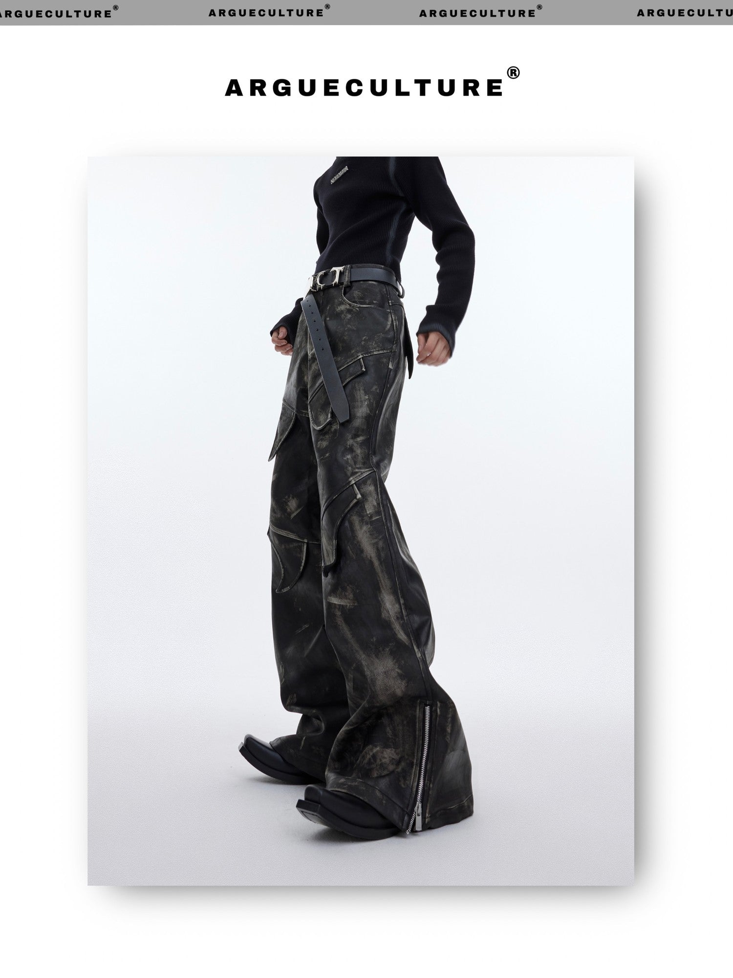 desc::vintage-distressed-flared-leather-pants-for-men-detail-img-5
