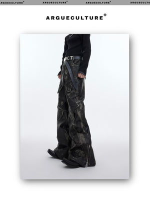 desc::vintage-distressed-flared-leather-pants-for-men-detail-img-6