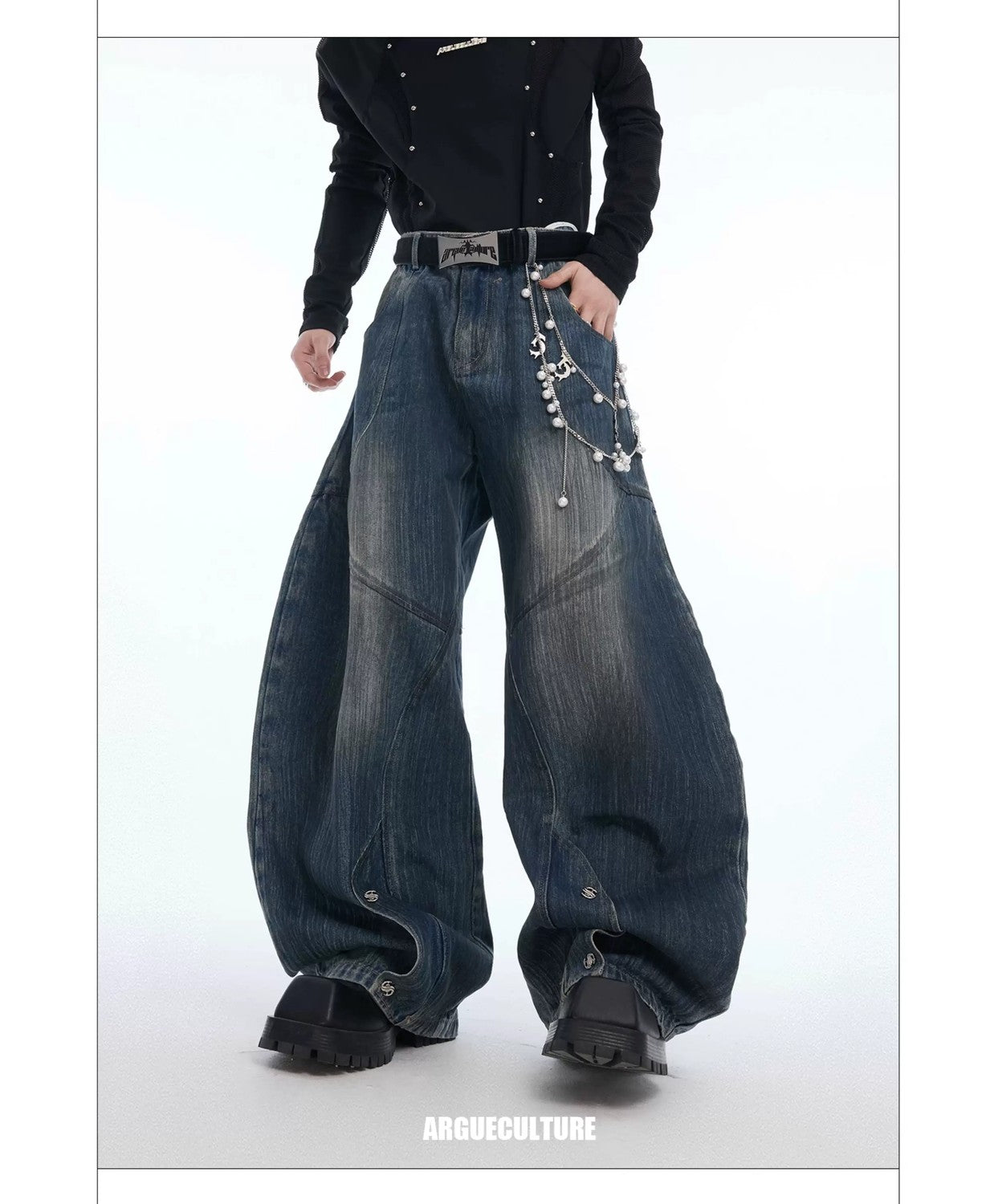 desc::vintage-distressed-wide-leg-denim-with-pearl-chain-detail-img-7