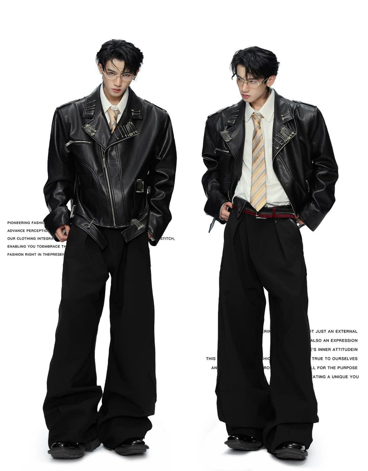 desc::vintage-geisha-graphic-pin-cropped-leather-jacket-detail-img-4