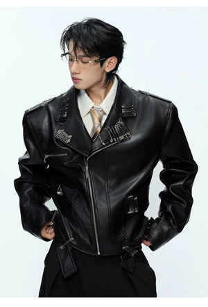 desc::vintage-geisha-graphic-pin-cropped-leather-jacket-detail-img-7