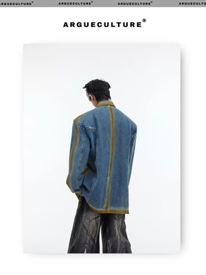 desc::vintage-gradient-denim-blazer-niche-streetwear-suit-detail-img-11
