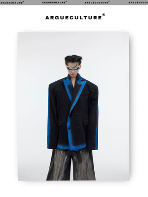 desc::vintage-gradient-denim-blazer-niche-streetwear-suit-detail-img-2