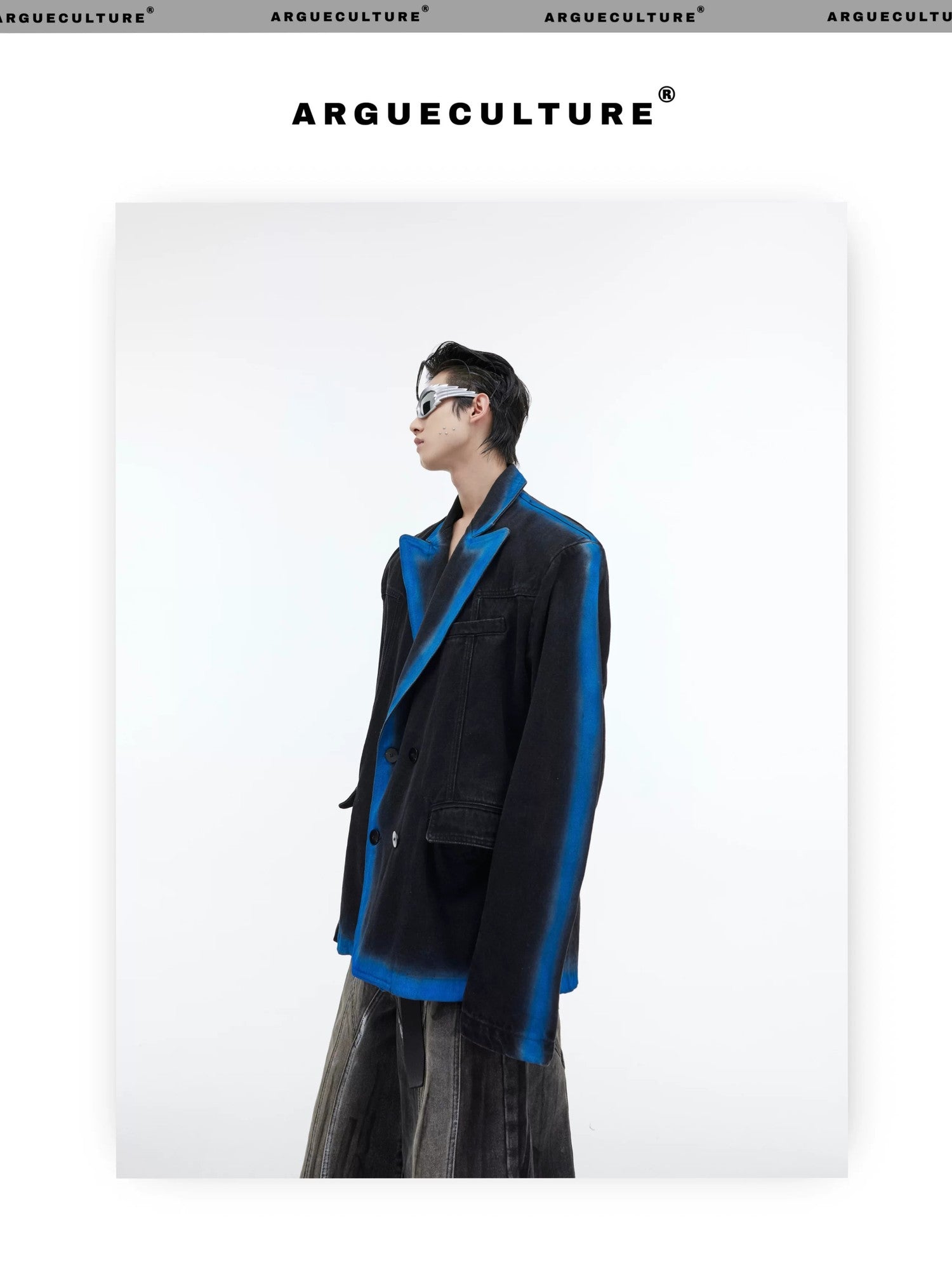 desc::vintage-gradient-denim-blazer-niche-streetwear-suit-detail-img-3