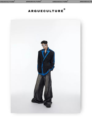 desc::vintage-gradient-denim-blazer-niche-streetwear-suit-detail-img-5