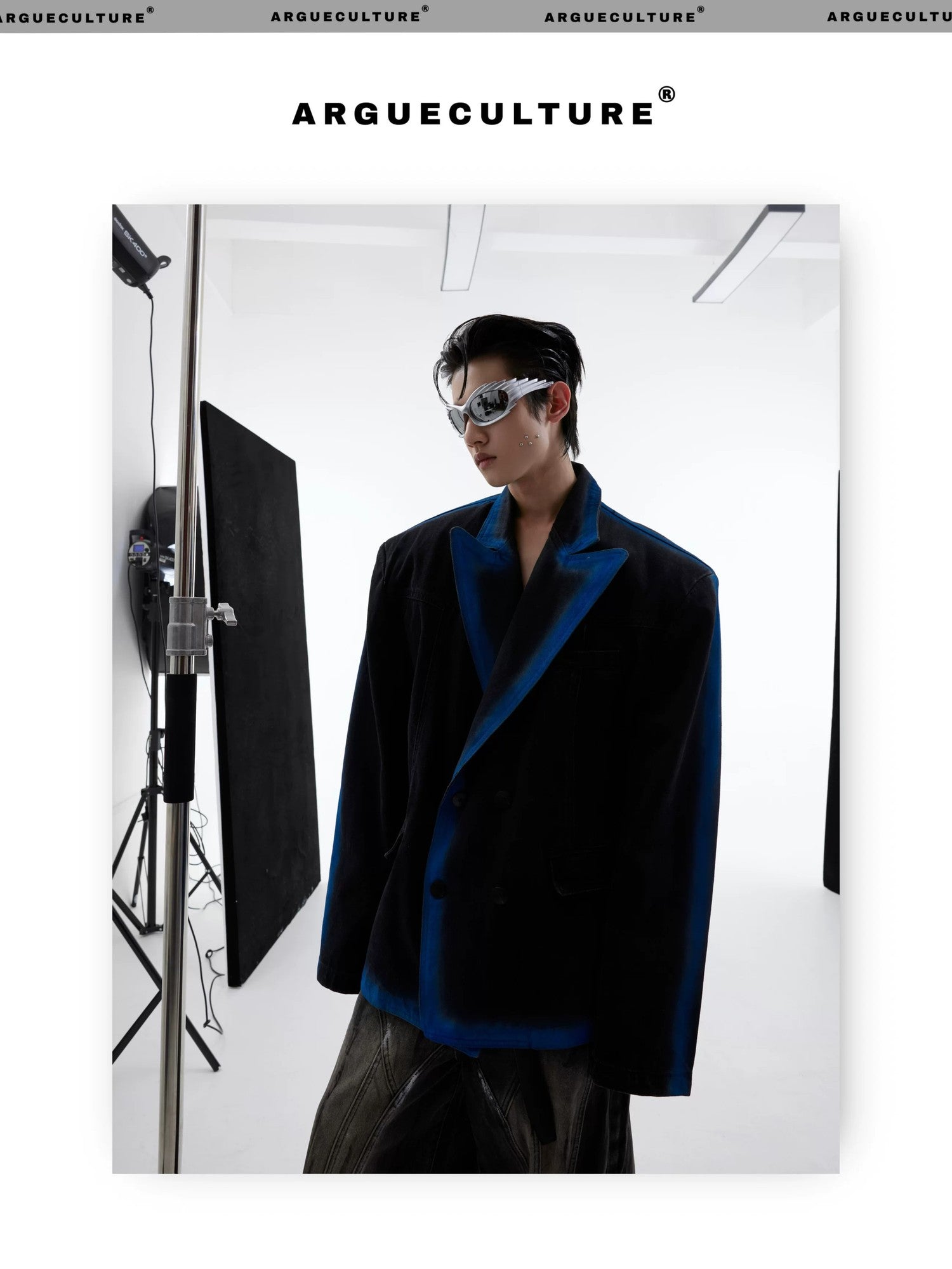 desc::vintage-gradient-denim-blazer-niche-streetwear-suit-detail-img-7