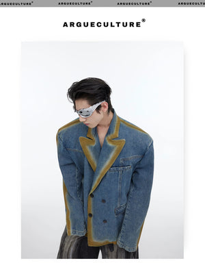 desc::vintage-gradient-denim-blazer-niche-streetwear-suit-detail-img-8