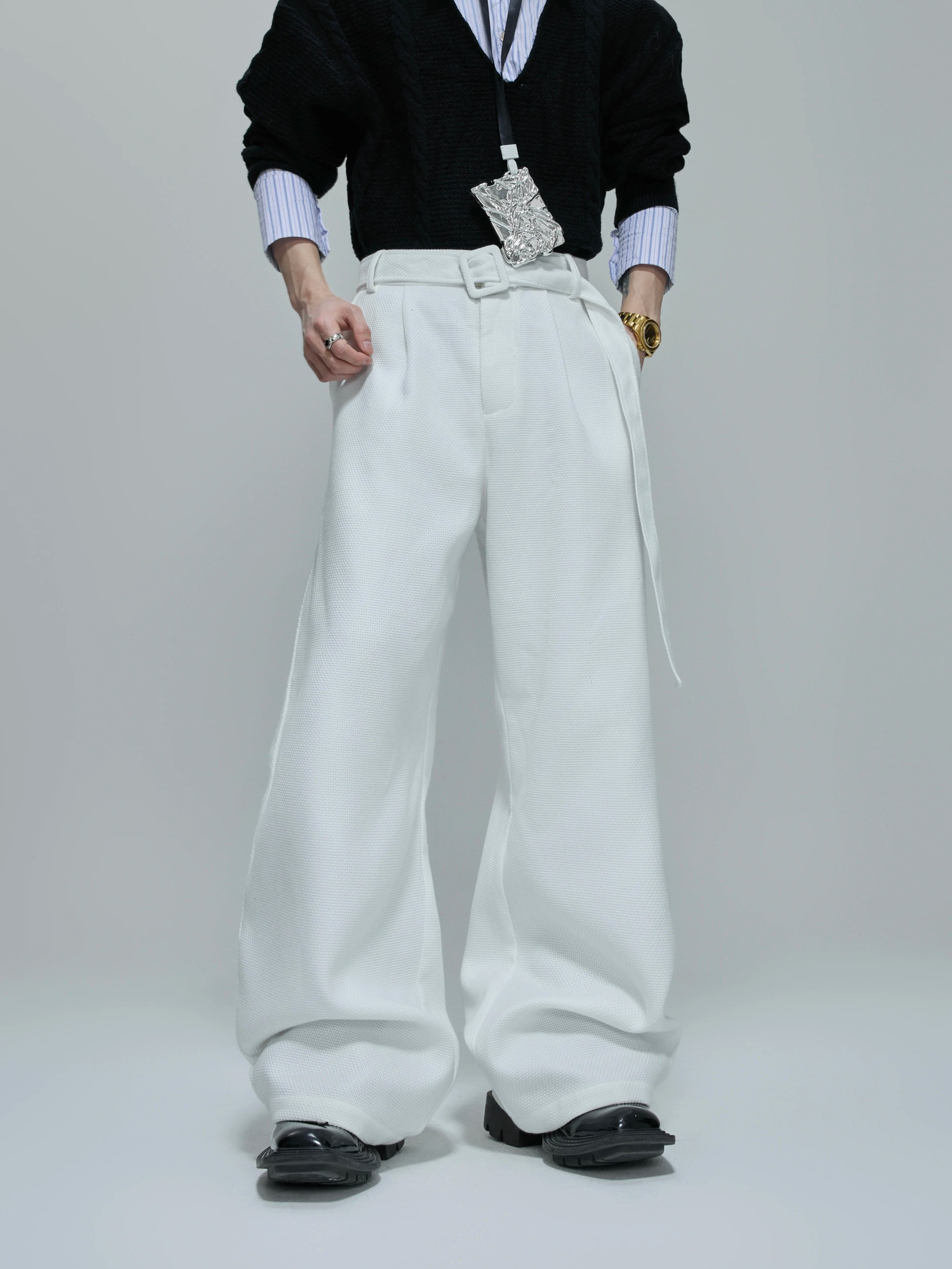 waffle-texture-pearl-accent-oversized-blazer-set-white-top